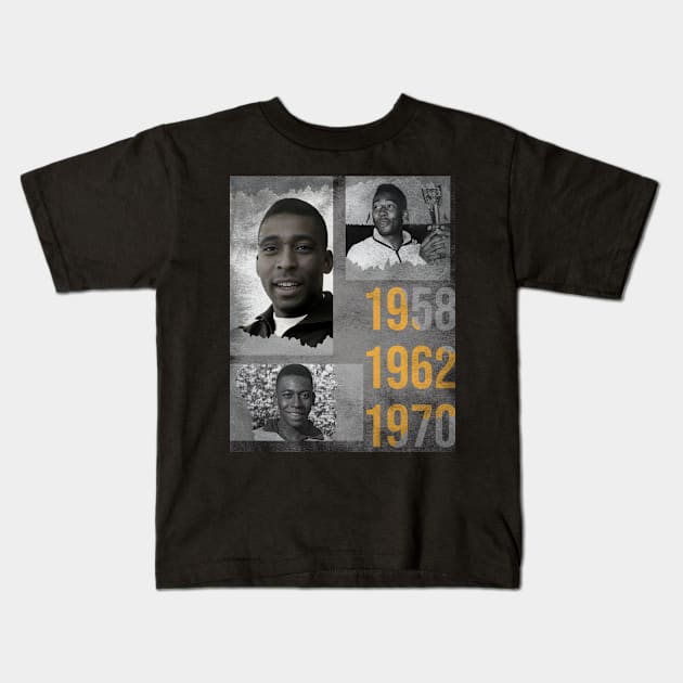 Pele,1958,1962,1970 world cup winner Kids T-Shirt by Aloenalone